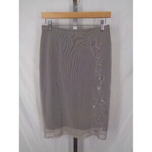 Express World Brand Gray Mesh Floral Skirt Size Medium Y2K Vintage 90's New